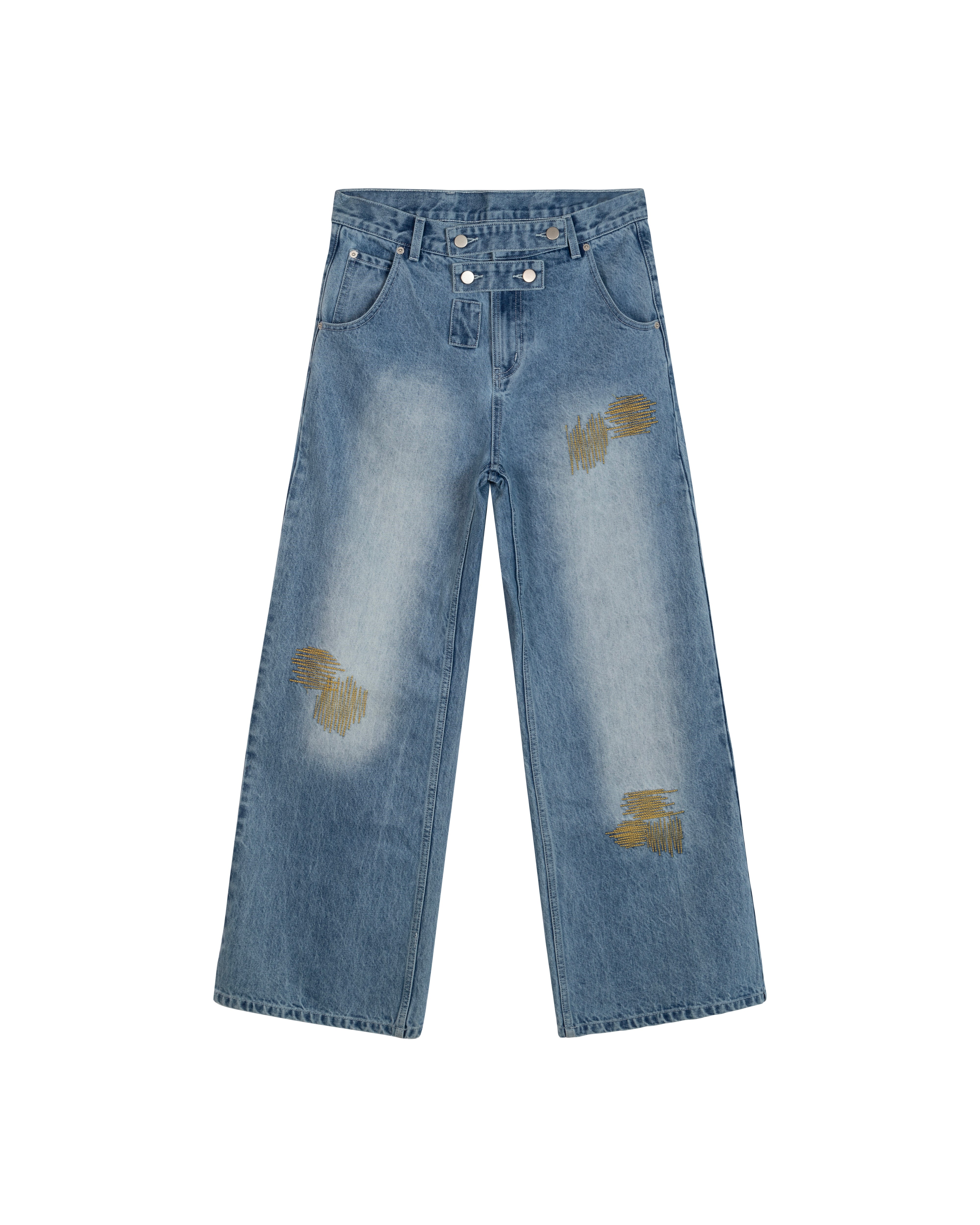 F closure blue Jeans