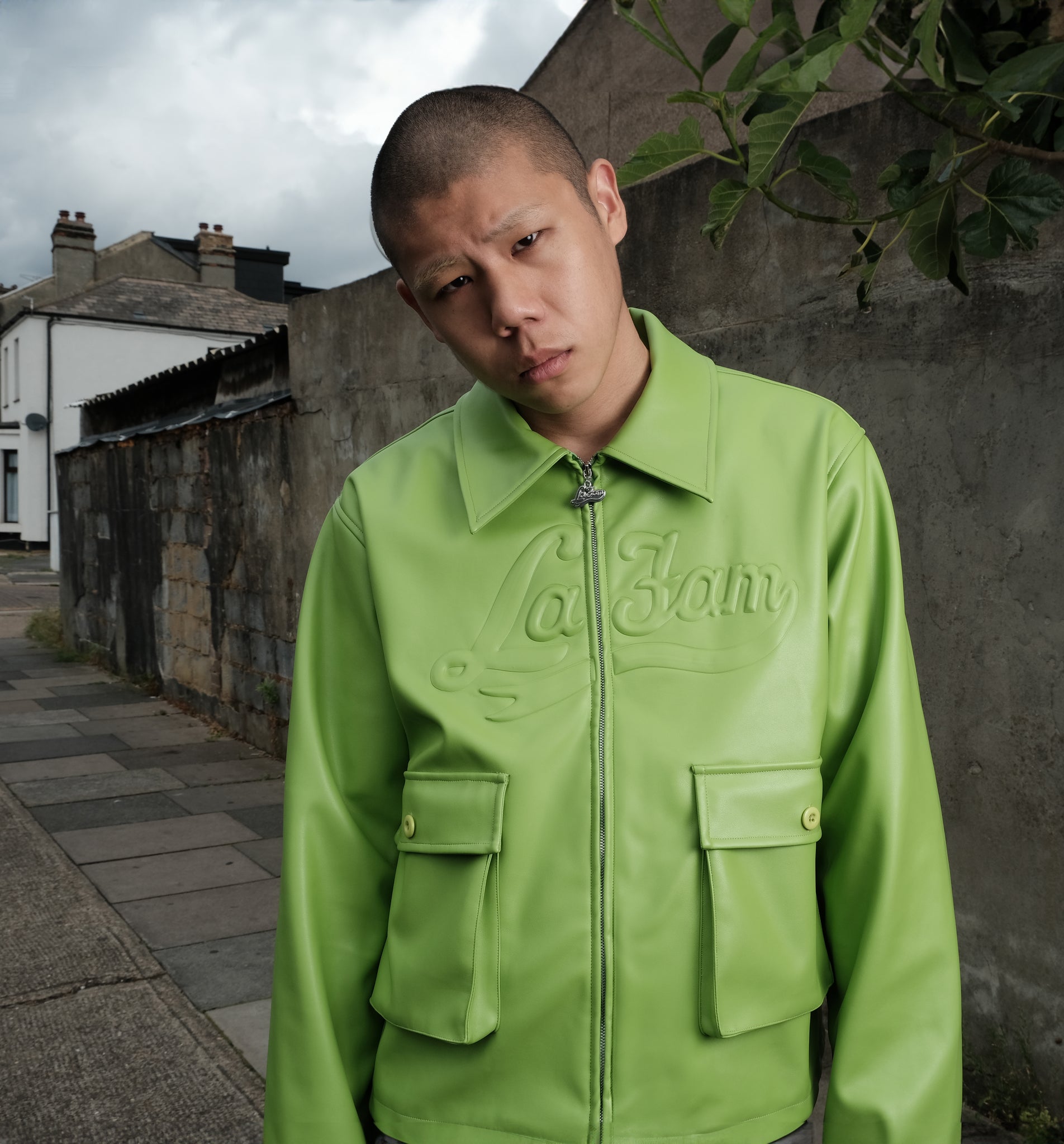 new green varsity jacket