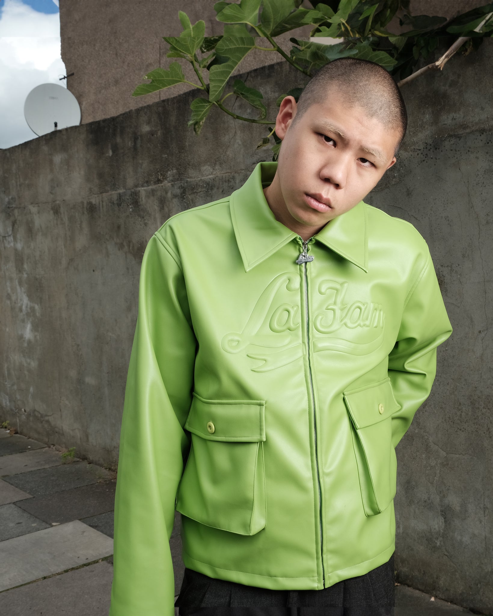 new green varsity jacket