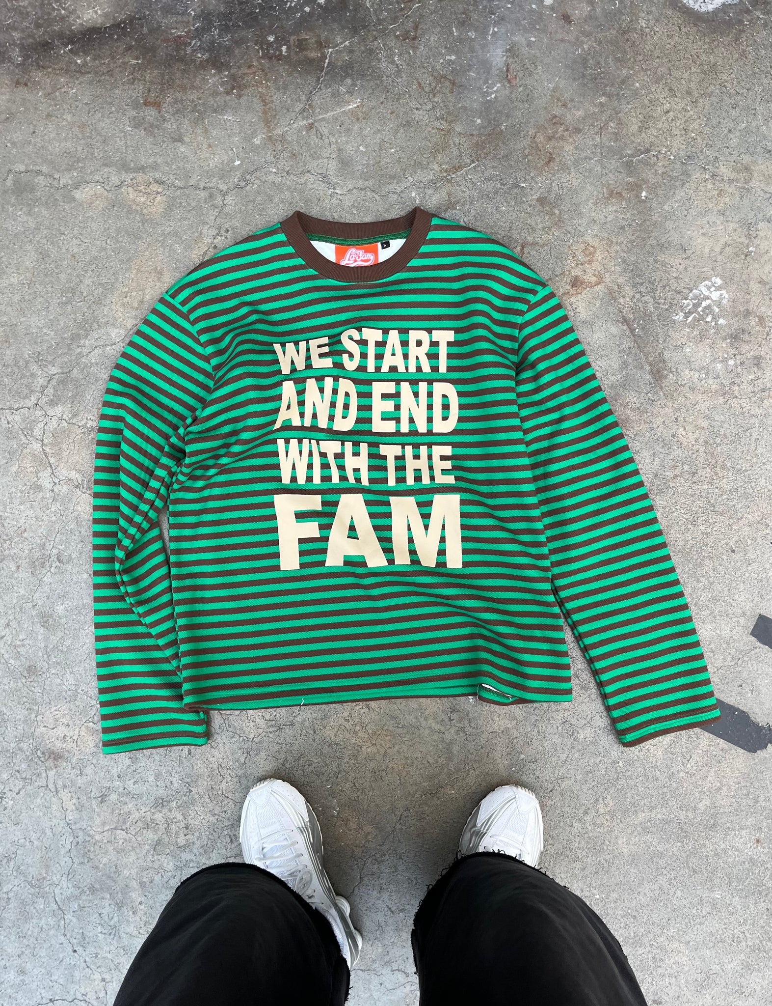 striped wsaewtf longsleeve green/brown