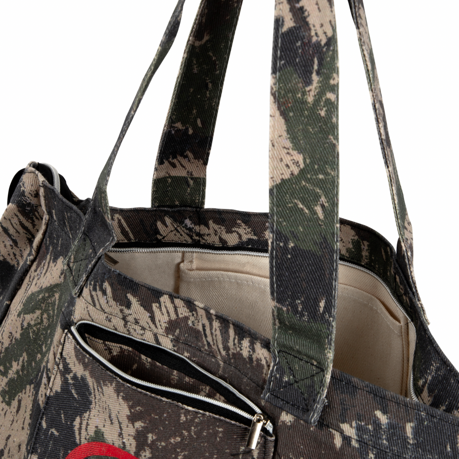 camo red totebag