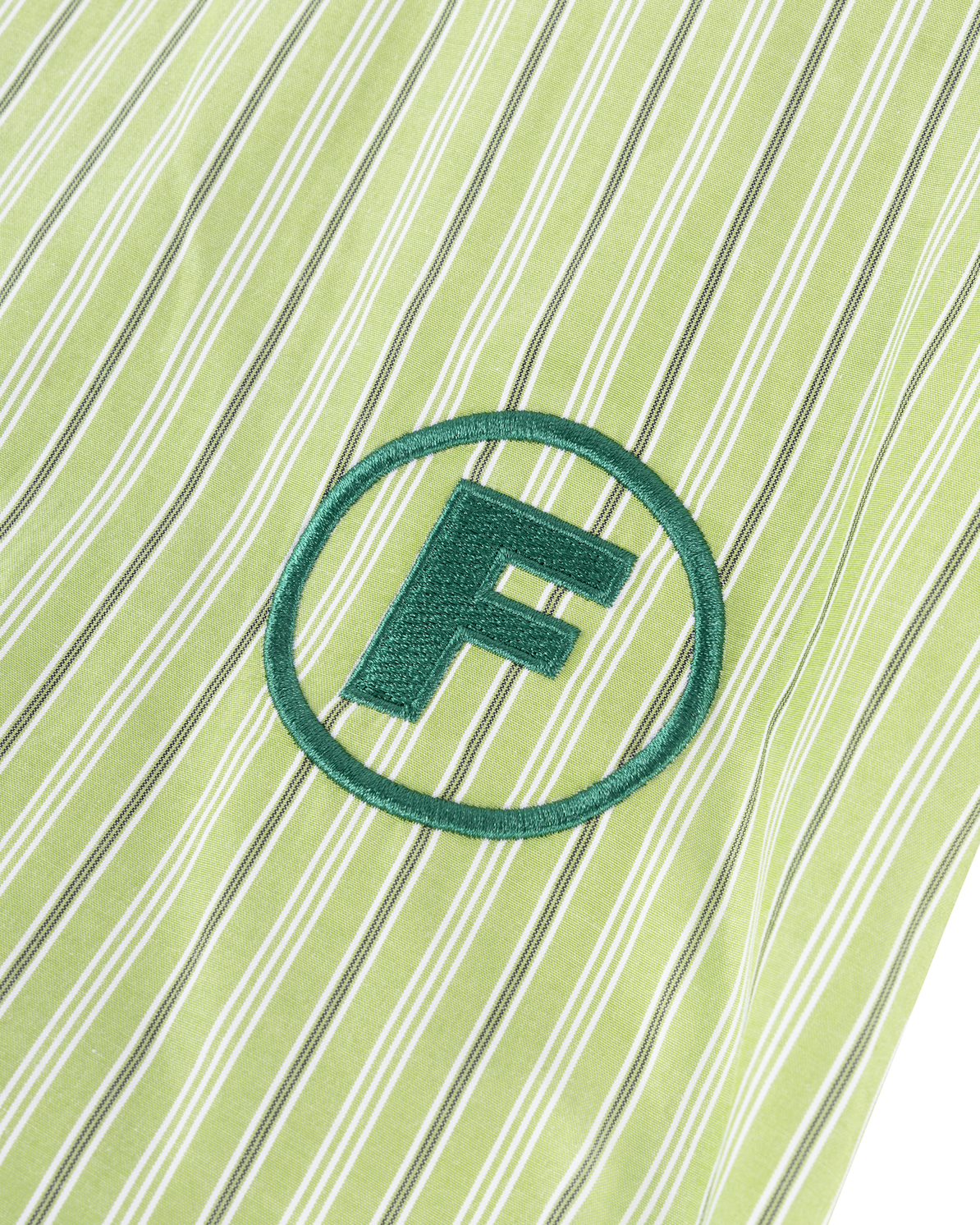 striped f circle shirt green