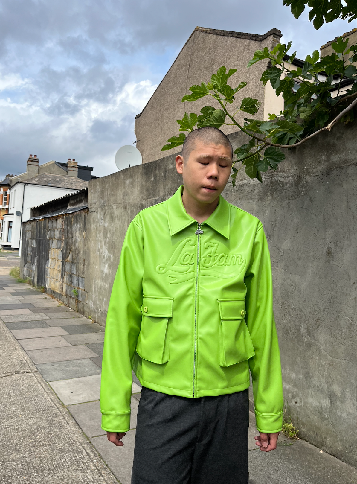 new green varsity jacket