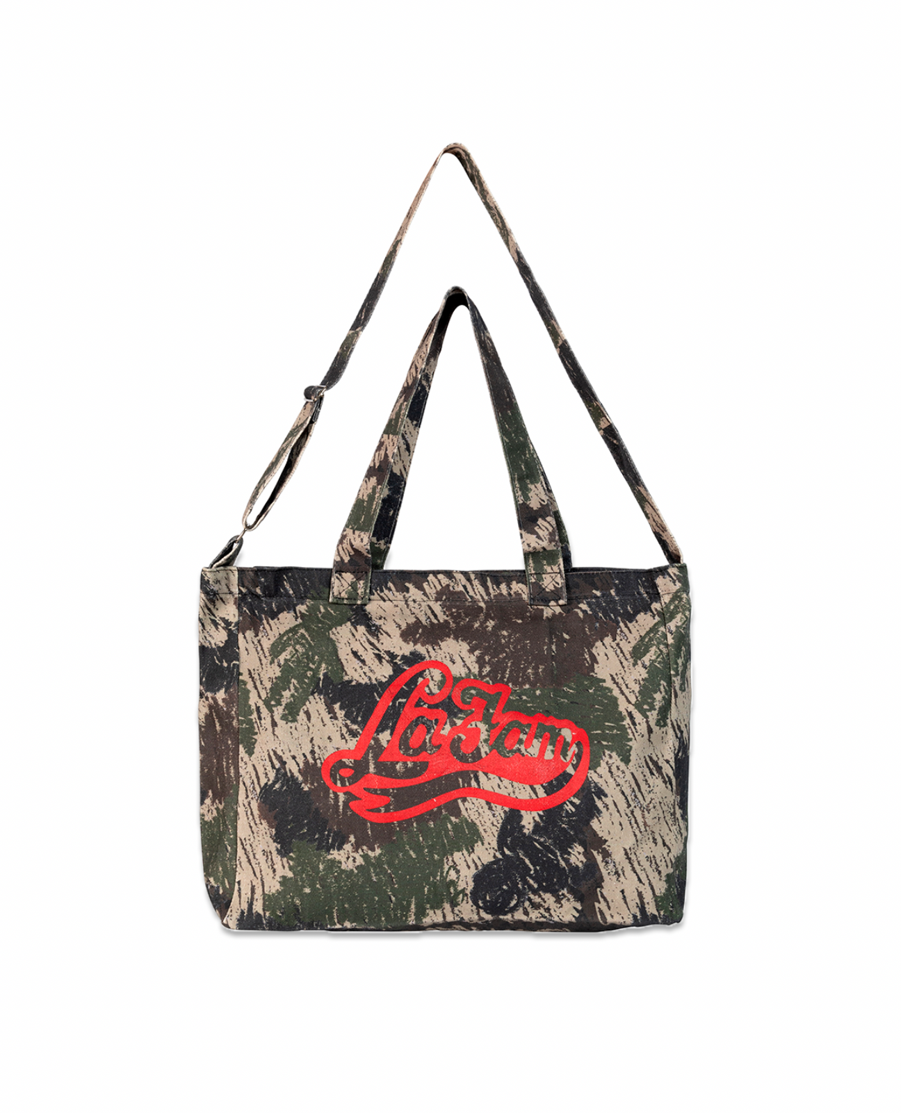 camo red totebag