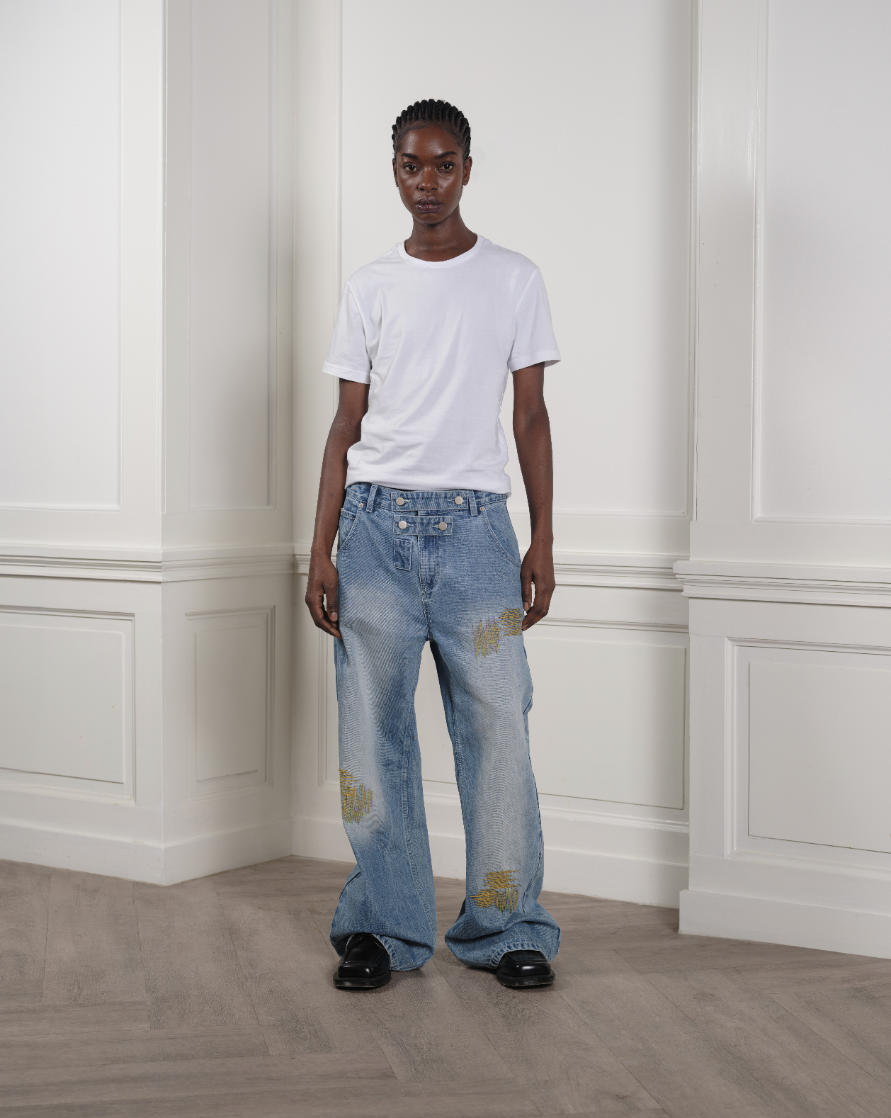 F closure blue Jeans