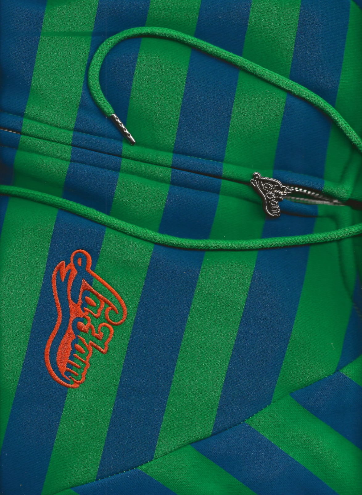 Striped zipper blue/green